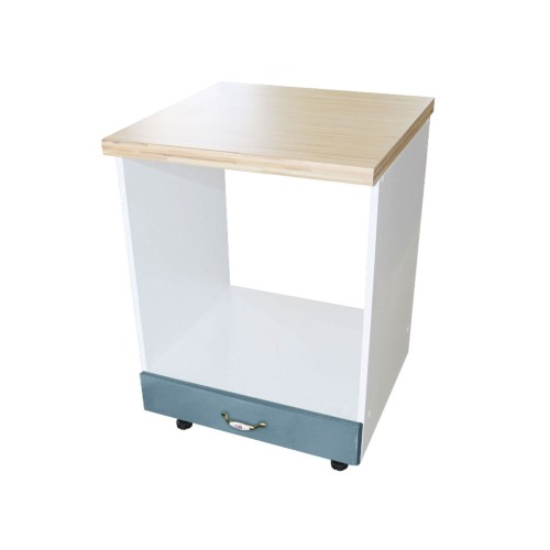 Corp pentru cuptor incorporabil cu sertar Zebra, Alb/MDF Albastru, cu blat artar, 60 x 85 x 60 cm [1]