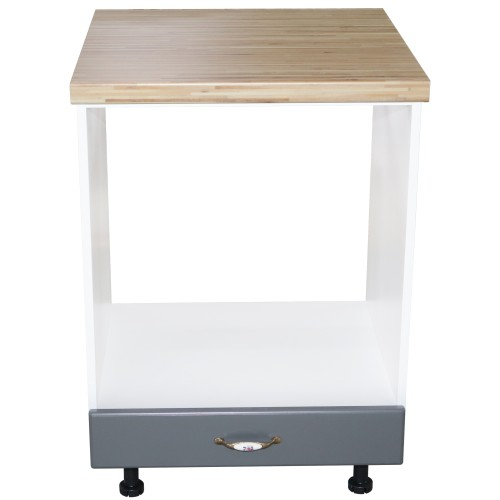 Corp pentru cuptor incorporabil cu sertar Zebra, Alb/MDF gri, cu blat artar, 60 x 85 x 60 cm [2]