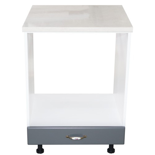 Corp pentru cuptor incorporabil cu sertar Zebra, Alb/MDF gri, cu blat travertin, 60 x 85 x 60 cm [2]