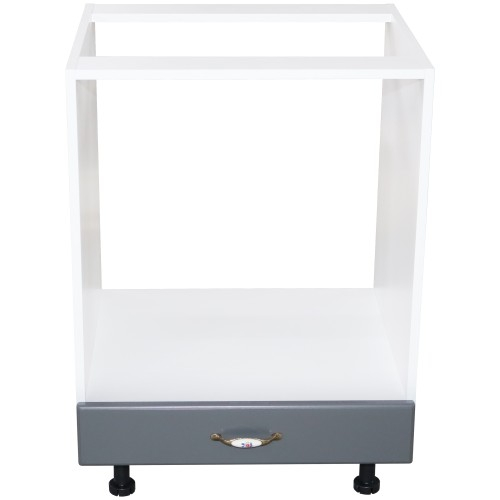 Corp pentru cuptor incorporabil cu sertar Zebra, alb/MDF GRI, fara blat, 60 x 82 x 57 cm [6]