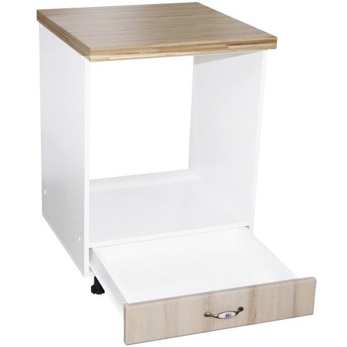 Corp pentru cuptor incorporabil cu sertar Zebra, Alb/MDF Sonoma, cu blat artar, 60 x 85 x 60 cm [2]