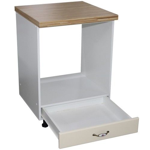 Corp pentru cuptor incorporabil cu sertar Zebra, Alb/MDF Vanilie, cu blat artar, 60 x 85 x 60 cm [2]