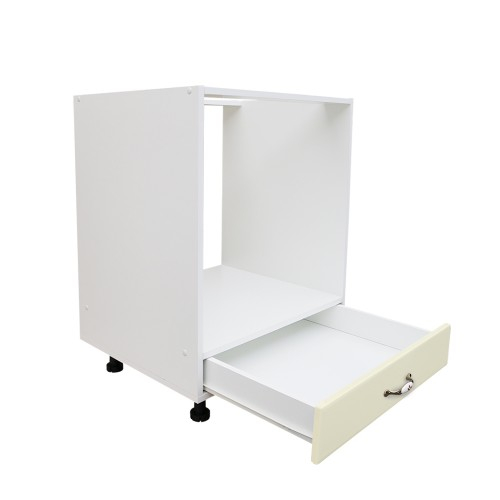 Corp pentru cuptor incorporabil cu sertar Zebra, alb/MDF Vanilie lucios, fara blat, 60 x 82 x 57 cm [4]