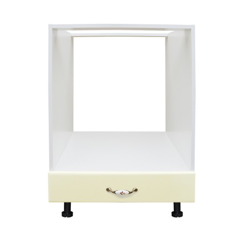 Corp pentru cuptor incorporabil cu sertar Zebra, alb/MDF Vanilie lucios, fara blat, 60 x 82 x 57 cm [3]