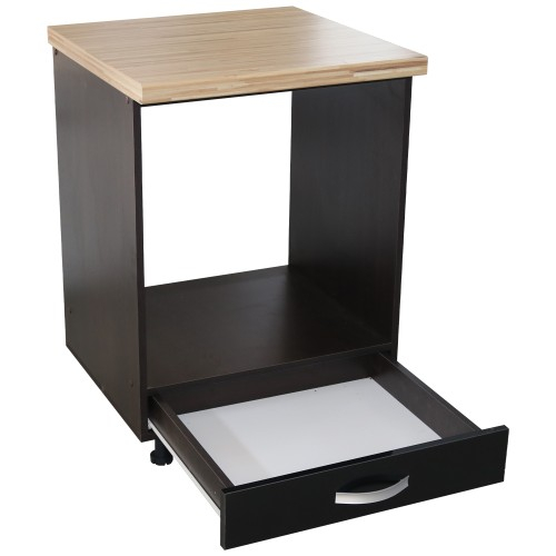 Corp pentru cuptor incorporabil cu sertar Zebra, Wenge/Negru, cu blat artar, 60 x 85 x 60 cm [2]