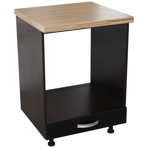 Corp pentru cuptor incorporabil cu sertar Zebra, Wenge/Negru, cu blat artar, 60 x 85 x 60 cm [1]