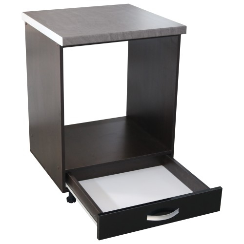 Corp pentru cuptor incorporabil cu sertar Zebra, Wenge/Negru, cu blat beton, 60 x 85 x 60 cm [2]