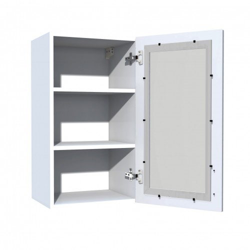 Corp superior 40 vitrina cu 1 usa Zebra MDF alb drept [3]