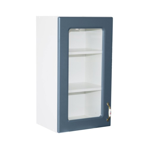 Corp superior 40 vitrina cu 1 usa Zebra MDF albastru drept [1]