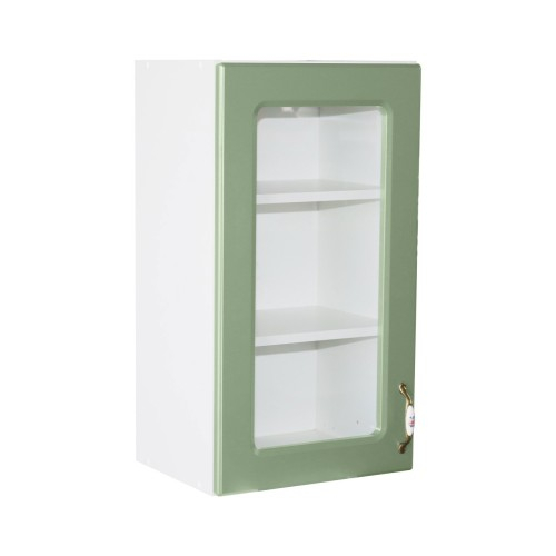 Corp superior 40 vitrina cu 1 usa Zebra MDF verde drept [1]