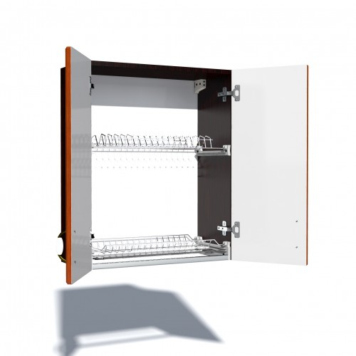 Corp superior 60 cu 2 usi cu scurgator de vase Zebra MDF frunza cedru [4]