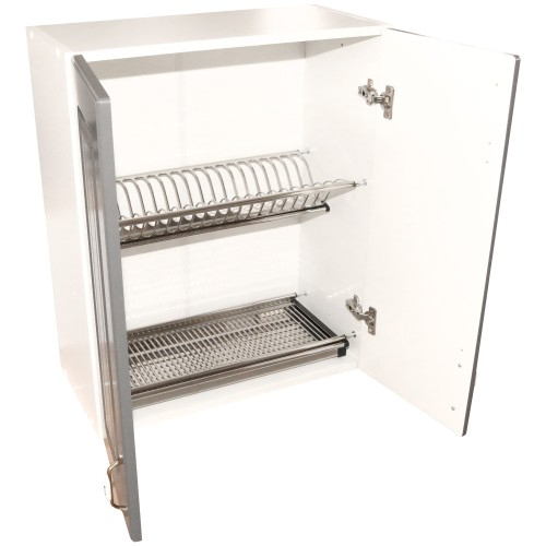 Corp superior 60 cu 2 usi cu scurgator de vase Zebra MDF gri dungi [2]