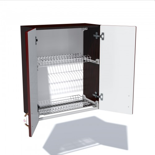 Corp superior 60 cu 2 usi cu scurgator de vase Zebra MDF rosu simplu [4]