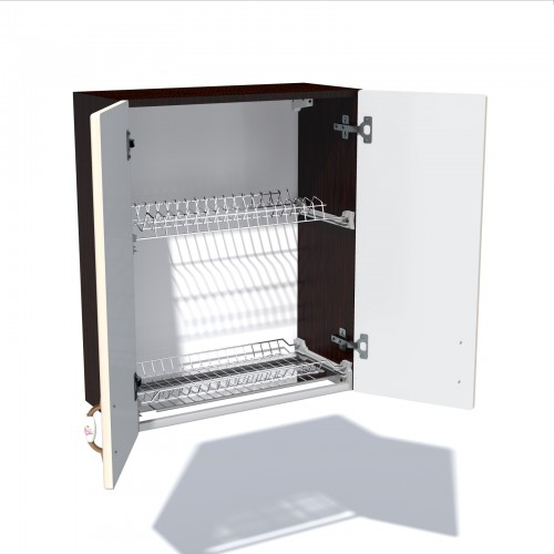 Corp superior 60 cu 2 usi cu scurgator de vase Zebra MDF vanilie simplu [4]