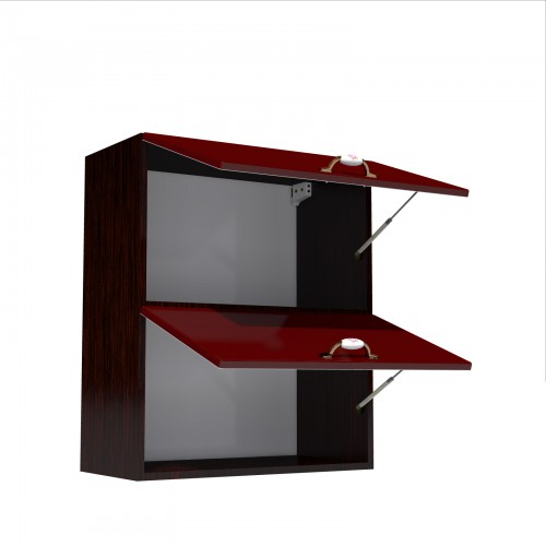 Corp superior 60 cu 2 usi orizontale Zebra MDF rosu simplu [3]