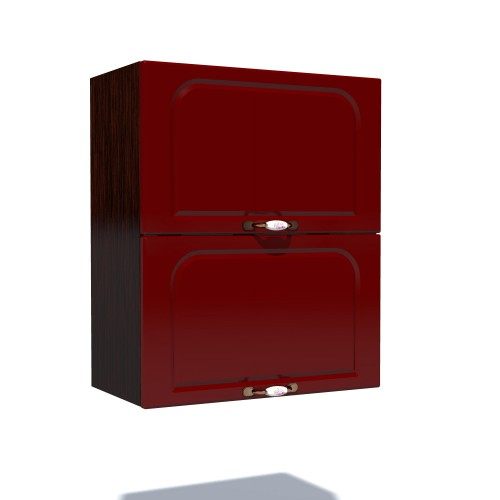 Corp superior 60 cu 2 usi orizontale Zebra MDF tulip rosu [1]