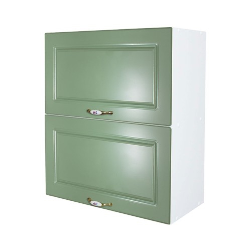 Corp superior 60 cu 2 usi orizontale Zebra MDF verde drept [1]