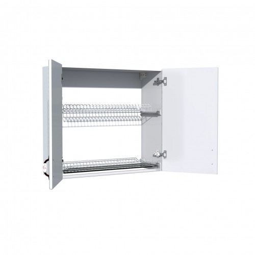 Corp superior 80 cu 2 usi cu scurgator de vase Zebra MDF alb drept [3]