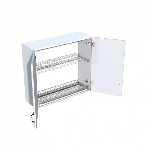 Corp superior 80 cu 2 usi cu scurgator de vase Zebra MDF alb drept [4]