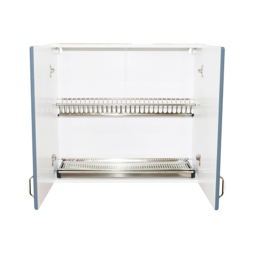 Corp superior 80 cu 2 usi cu scurgator de vase Zebra MDF albastru drept [2]