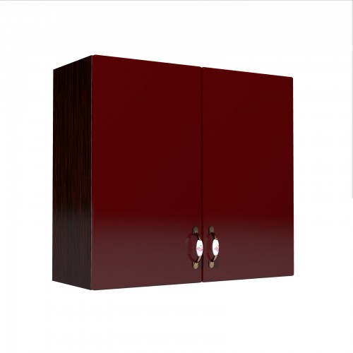 Corp superior 80 cu 2 usi cu scurgator de vase Zebra MDF rosu simplu [1]