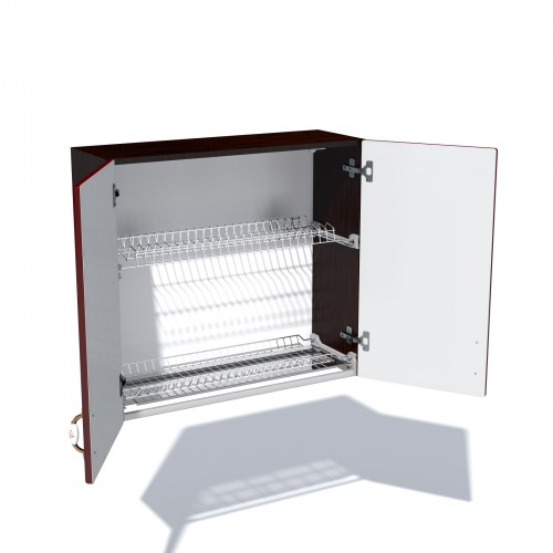 Corp superior 80 cu 2 usi cu scurgator de vase Zebra MDF rosu simplu [4]