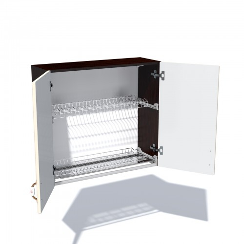 Corp superior 80 cu 2 usi cu scurgator de vase Zebra MDF vanilie simplu [4]