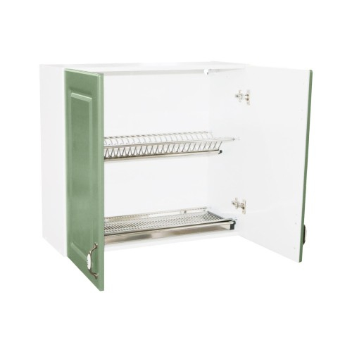 Corp superior 80 cu 2 usi cu scurgator de vase Zebra MDF verde drept [4]