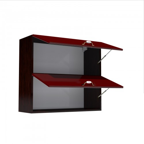 Corp superior 80 cu 2 usi orizontale Zebra MDF rosu simplu [3]