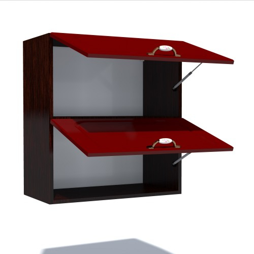 Corp superior 80 cu 2 usi orizontale Zebra MDF tulip rosu [2]