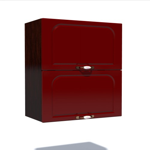 Corp superior 80 cu 2 usi orizontale Zebra MDF tulip rosu [1]