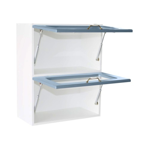 Corp superior vitrina 60 cu 2 usi orizontale Zebra MDF albastru drept [4]