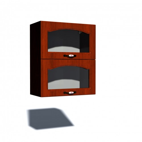 Corp superior vitrina 60 cu 2 usi orizontale Zebra MDF mustata cedru [1]