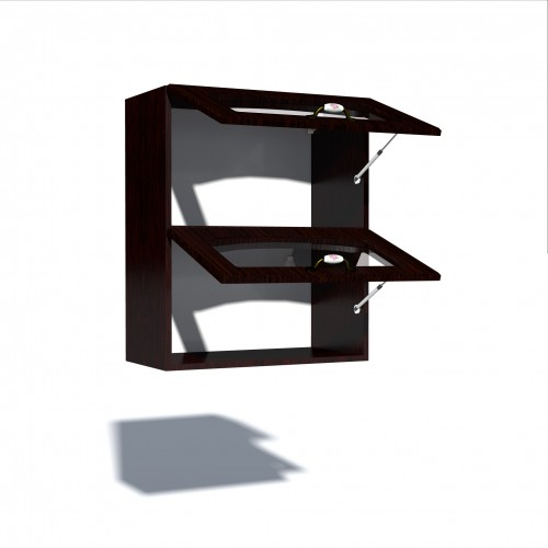 Corp superior vitrina 60 cu 2 usi orizontale Zebra MDF mustata wenge [3]