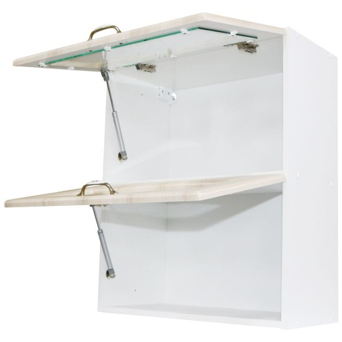 Corp superior vitrina 60 cu 2 usi orizontale Zebra MDF sonoma mustata [2]