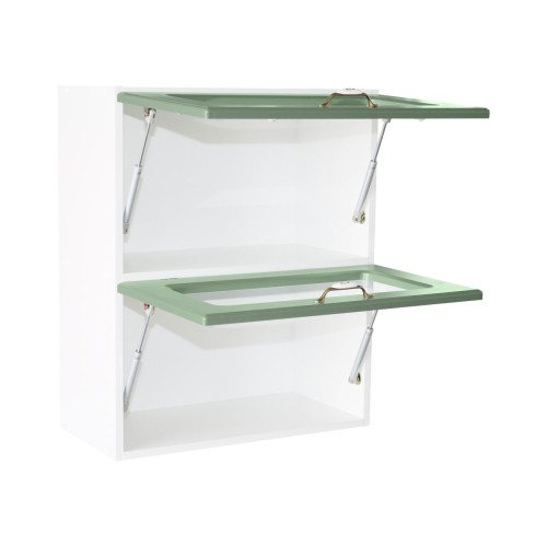 Corp superior vitrina 60 cu 2 usi orizontale Zebra MDF verde drept [4]