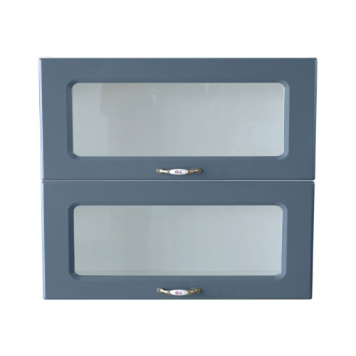 Corp superior vitrina 80 cu 2 usi orizontale Zebra MDF albastru [4]