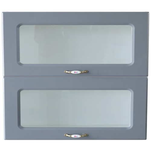 Corp superior vitrina 80 cu 2 usi orizontale Zebra MDF gri dungi [3]