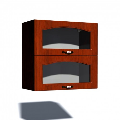 Corp superior vitrina 80 cu 2 usi orizontale Zebra MDF mustata cedru [1]