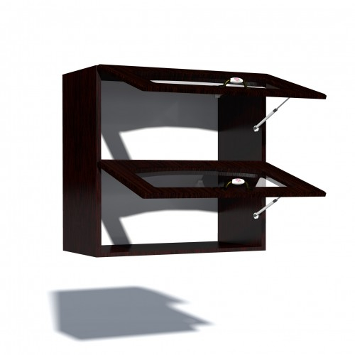 Corp superior vitrina 80 cu 2 usi orizontale Zebra MDF mustata wenge [3]