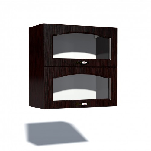 Corp superior vitrina 80 cu 2 usi orizontale Zebra MDF mustata wenge [1]