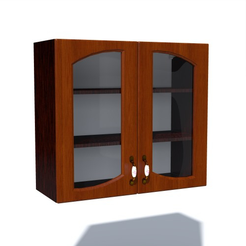 Corp superior vitrina 80 cu 2 usi Zebra MDF frunza cedru [1]