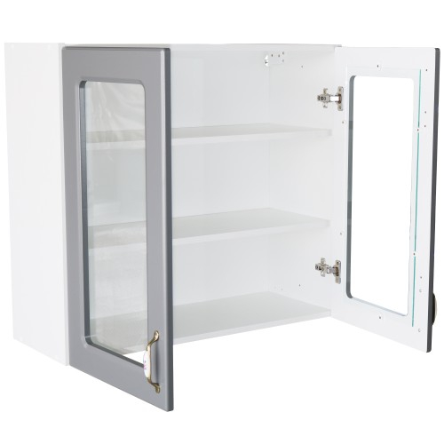 Corp superior vitrina 80 cu 2 usi Zebra MDF gri [5]