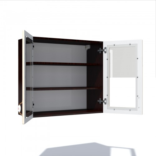 Corp superior vitrina 80 cu 2 usi Zebra MDF vanilie simplu [3]