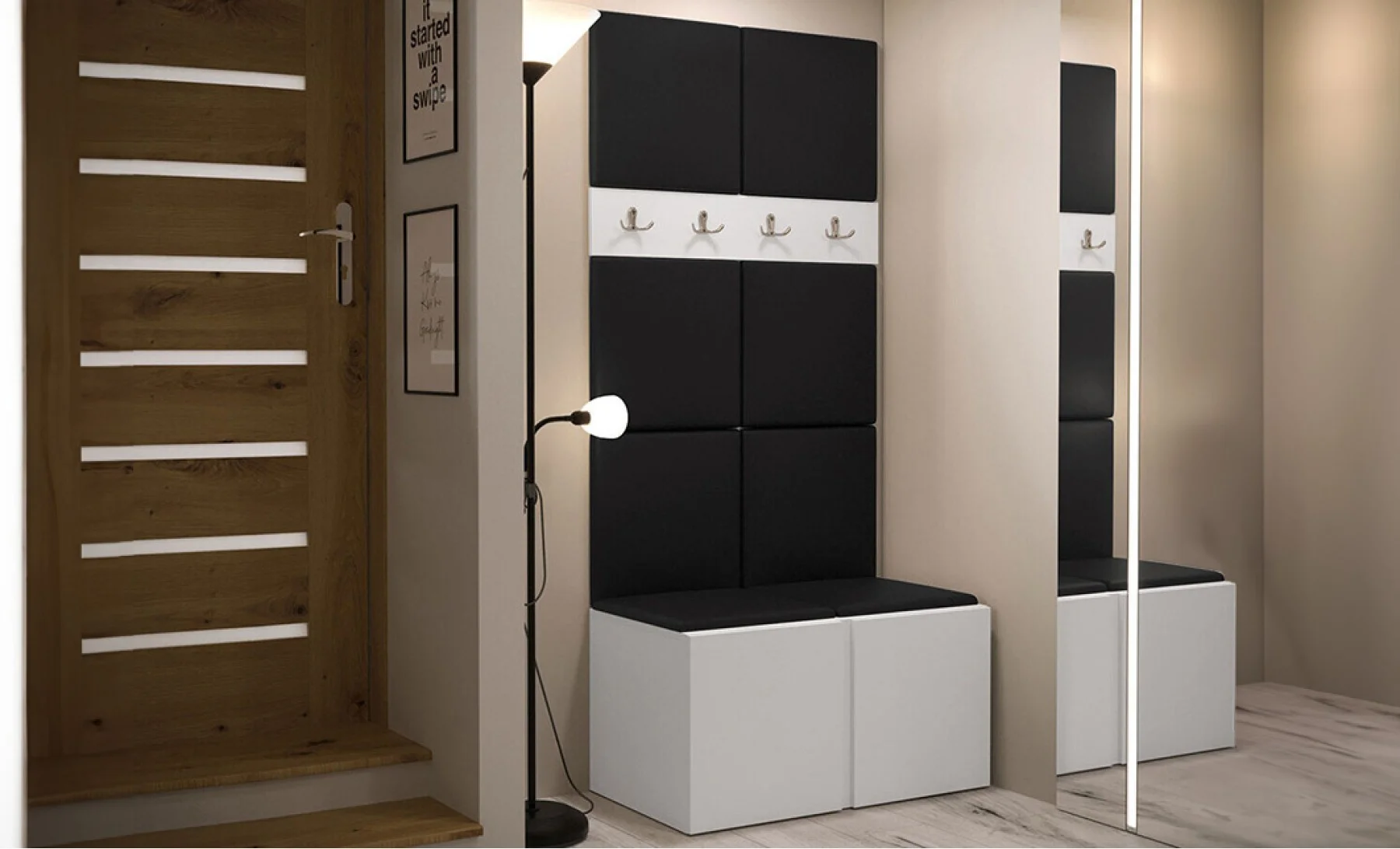 Cuier Hol Luca 10, Alb/Negru - Manila 18 [1]