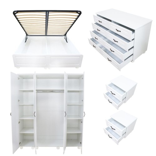 Dormitor Dynasty Alb cu pat 180x200 cm [12]