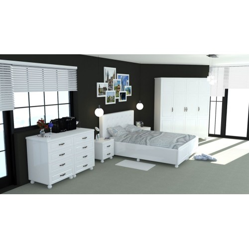 Dormitor Dynasty Alb cu pat 180x200 cm [16]