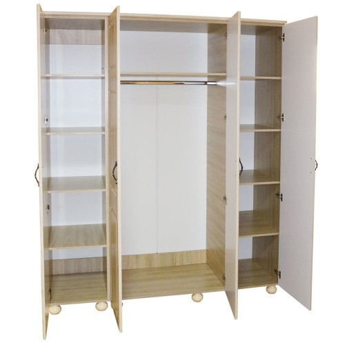 Dormitor Dynasty MDF Sonoma cu pat pentru saltea 140x200 cm [10]