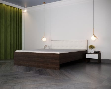 Dormitor Genoa Tapitat Wenge&Alb [1]