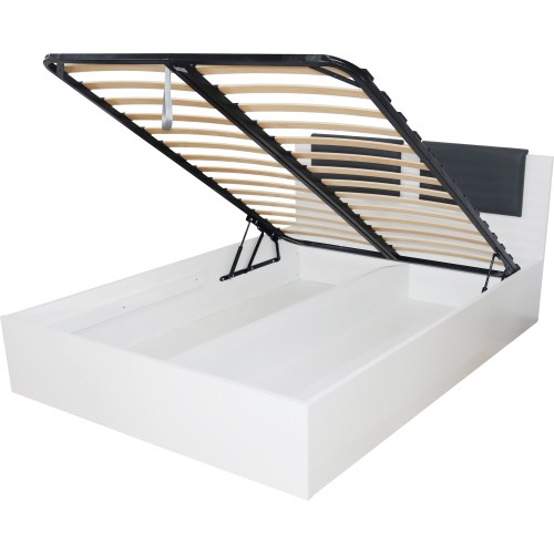 Dormitor Laguna cu pat 160x200 cu lada Alb cu Gri [11]